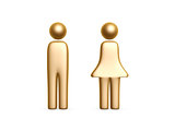 gold man and woman symbol