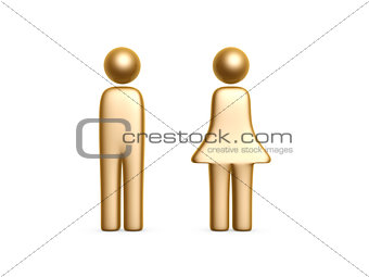 gold man and woman symbol