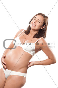 Pregnant woman portrait backache