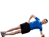 man exercising workout fitness posture abdominals push ups