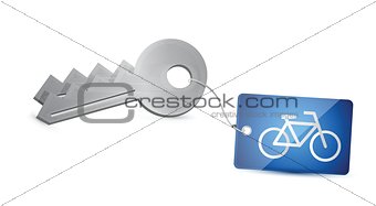 bike tag and keys illustration design