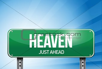 heaven road sign illustration design