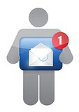 icon holding an email. illustration