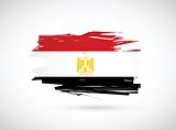 Egypt. Egyptian flag painted with watercolor.