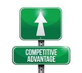 competitive advantage road sign illustration