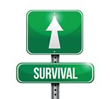 survival road sign illustration design