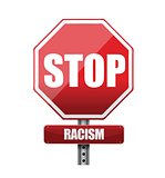 stop racism road sign illustration design