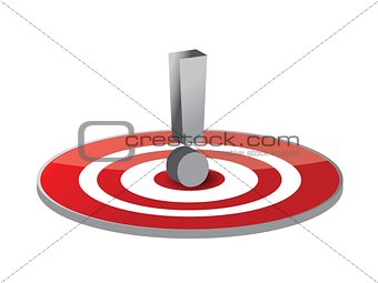 target and exclamation mark illustration