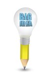 big idea light bulb pencil illustration design