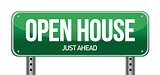 open house road sign illustration
