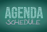 agenda schedule message written on a blackboard