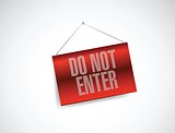 do not enter hanging banner illustration design