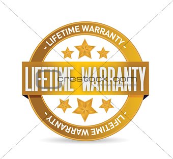 lifetime warranty seal stamp illustration