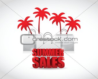 summer sale sign and bags illustration design