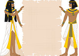 Egyptian Woman and Man Holding Papyrus