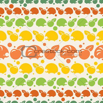 pattern with hedgehogs and apples