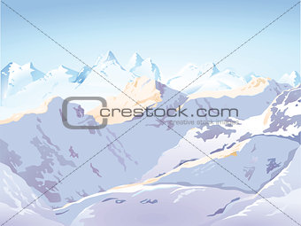 Mountains in snow