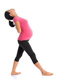 Asian pregnant woman doing exercise
