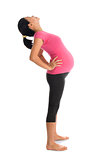 Asian pregnant woman stretching