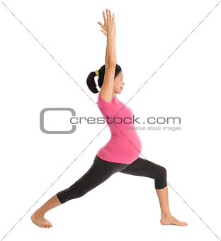Asian pregnant woman meditating 
