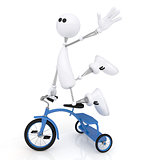 The 3D little man by bicycle.