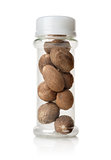 Nutmegs in a glass jar