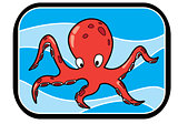 Cartoon Octopus In Ocean