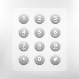 Vector phone numbers with alphabet keyboard