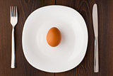 Egg on a white plate