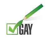 selected gay with check mark. illustration