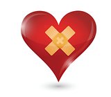 broken heart. heart and band aid illustration