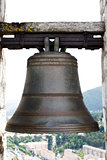 Big old bell in the tower of the citadel of Sisteron.