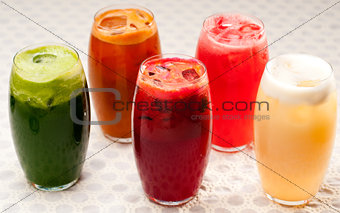 selection of fruits long drinks