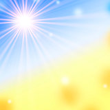 summer background with white sun
