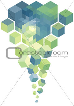 abstract 3d cubes, vector background 