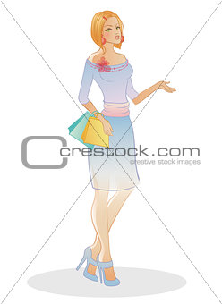 Beautiful fashion woman with bag