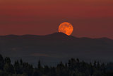 Moonrise Over Oregon Landscape