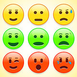 Set of colourful emoticon icons