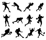 American football player silhouettes