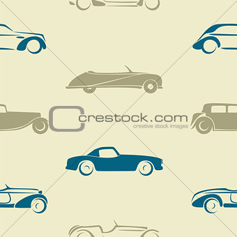 Seamless pattern with retro cars.