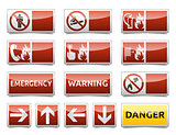 Danger warning sign mini set