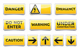 Danger yellow sign mini set