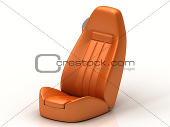 Orange car seat from the luxury car isolated 