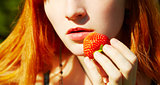 lips and strawberry
