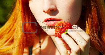 lips and strawberry