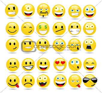 Vector set of glossy Emoticons