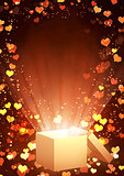 Valentine background with magic box