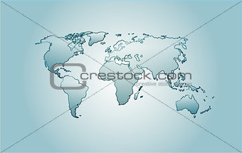 Vector glass world map