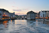 Zurich at sunset