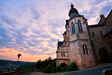 castle in Marburg at sunset